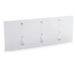 Bin 3 white appendiabiti da muro in metallo bianco opaco h18 l48 p3 cm