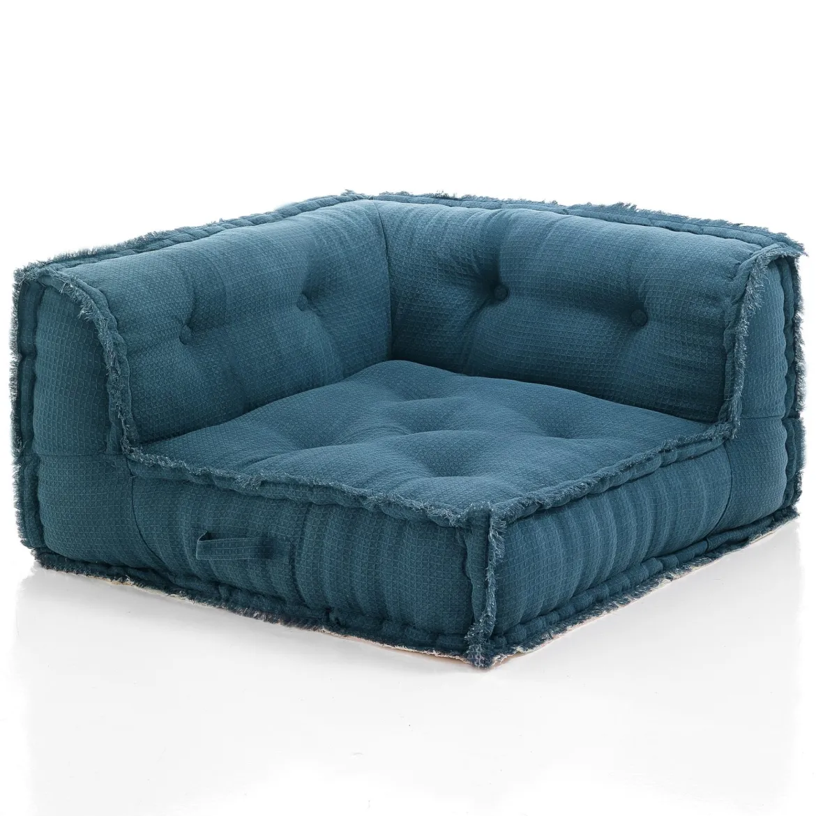 Blue elemento angolare rivestimento cotone nido d'ape blu dimensioni l80 p80 h40 cm