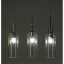 Bottles lampadario 3 luci in vetro trasparente filo regolabile d10 h34 cm