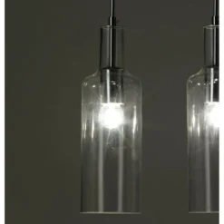 Bottles lampadario 3 luci in vetro trasparente filo regolabile d10 h34 cm
