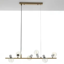 Branch lampadario in metallo ottone luci direzionabili e filo regolabile 90 h120 cm
