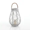 Bubu lanterna in rattan grigia e vetro 36x36xh50 cm