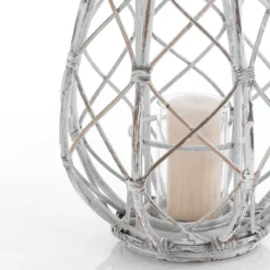 Bubu lanterna in rattan grigia e vetro 36x36xh50 cm