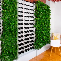 Bush big giardino verticale 112 vasi autoinnaffianti esterno interno bianco opaco serbatoio pompa usb 100x25xh204 cm