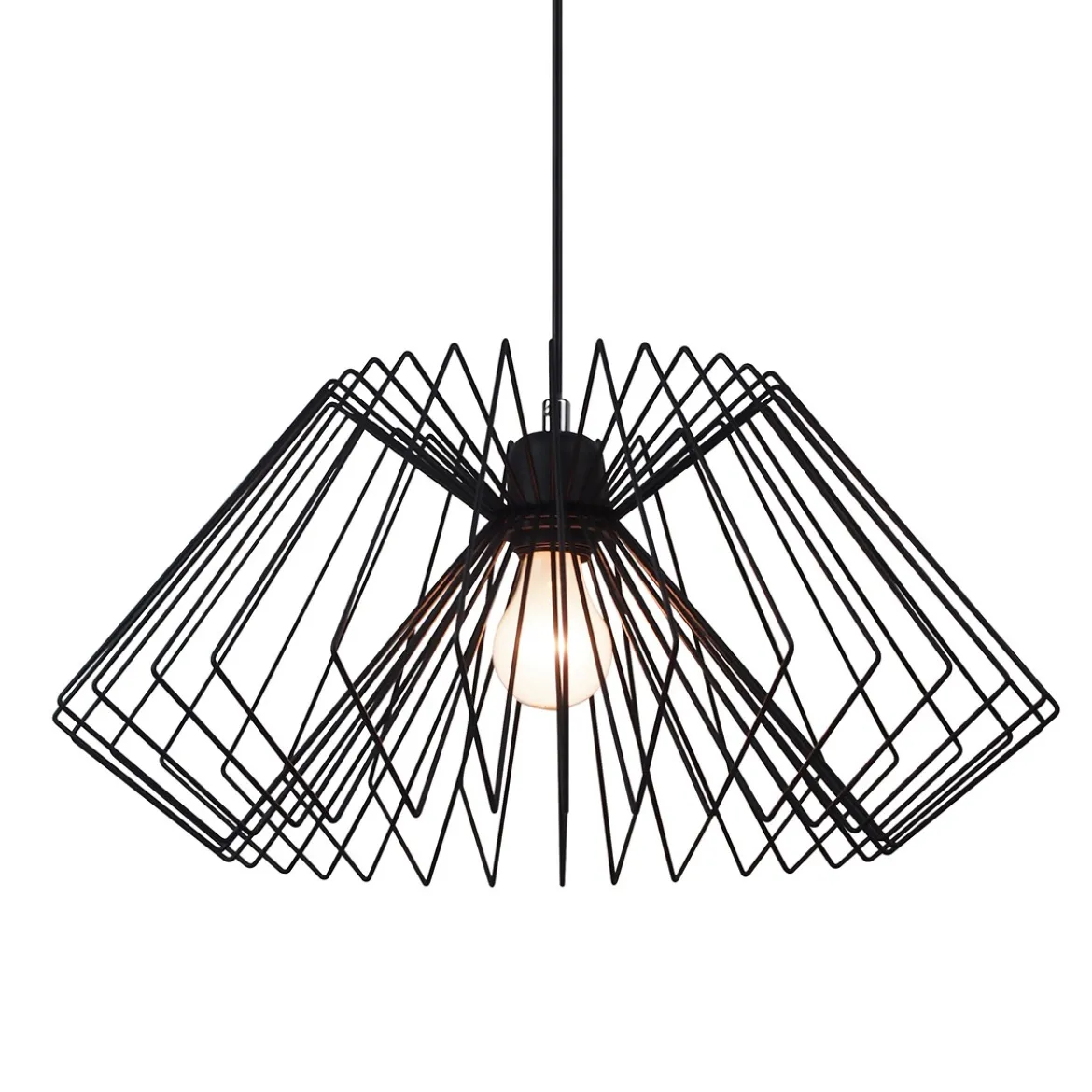 Cage lampadario in metallo nero opaco filo regolabile d50 h25 cm