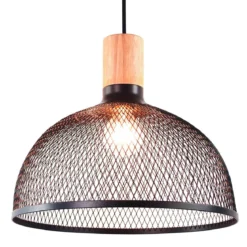 Cap lampadario in metallo nero opaco filo regolabile d34 h28 cm