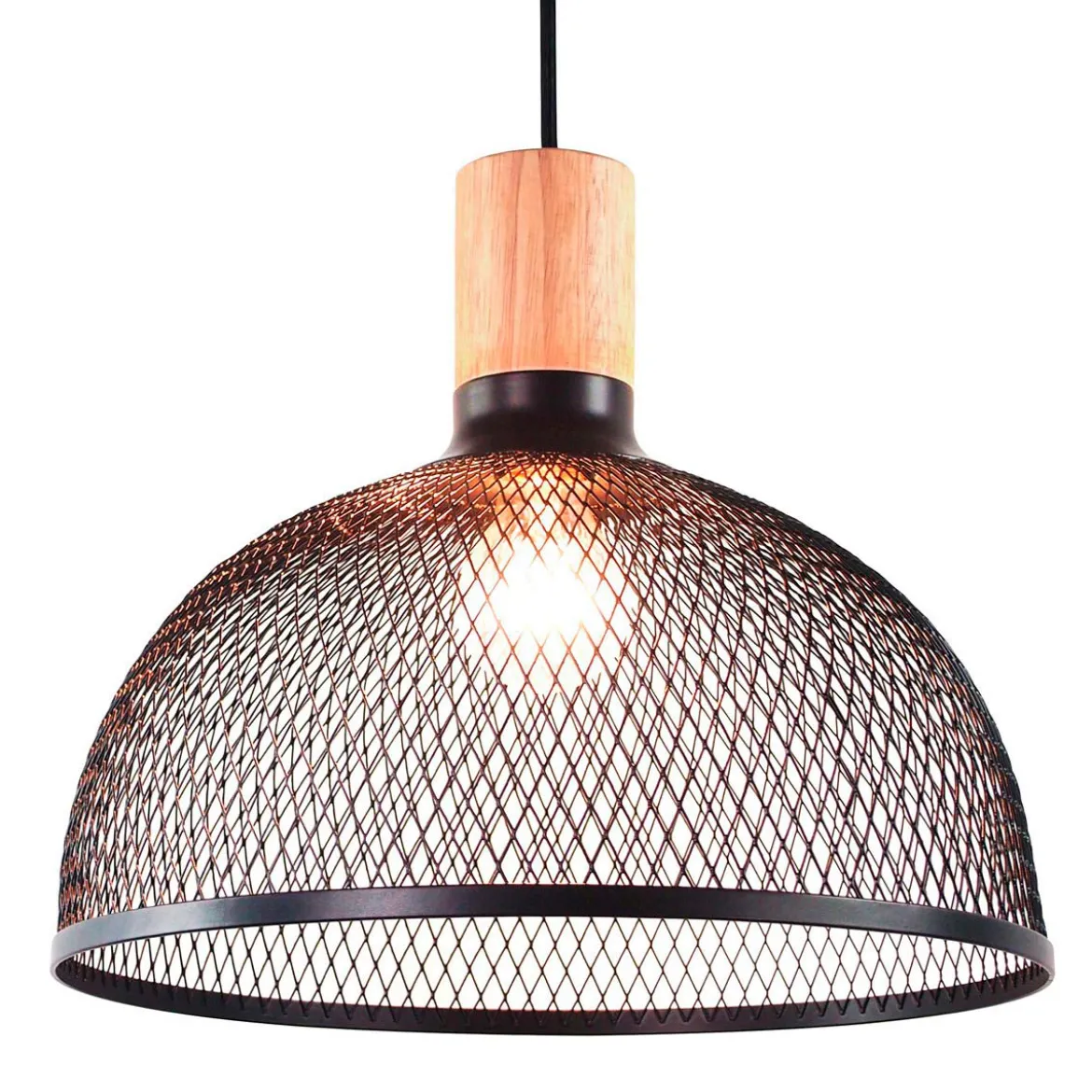 Cap lampadario in metallo nero opaco filo regolabile d34 h28 cm