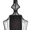 Cathedral a lampadario in metallo nero opaco con paralume in filo di acciaio e tessuto nero d29 h64 cm