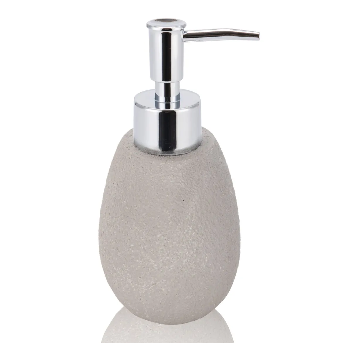 Cement dispenser portasapone in poliresina effetto cemento colore grigio 7x7 h16 cm