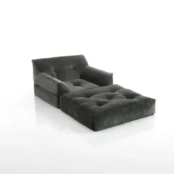 Chaise longue chic grey poltrona rivestimento 100% cotone grigio 90x90xh75