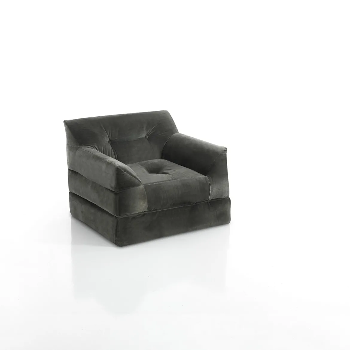 Chaise longue chic grey poltrona rivestimento 100% cotone grigio 90x90xh75