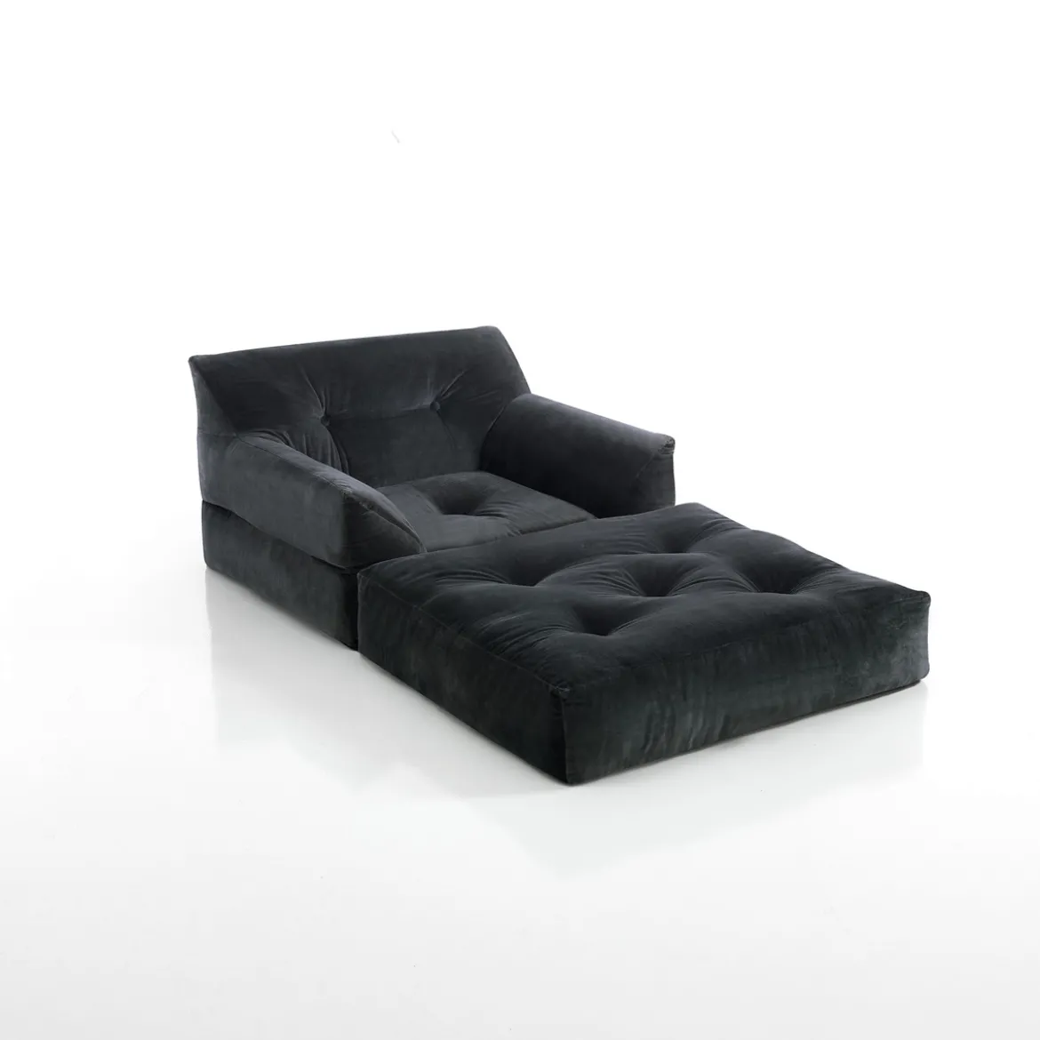Chaise longue dark g poltrona rivestimento 100% cotone grigio scuro 90x90xh75