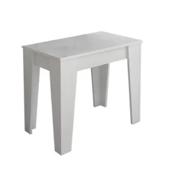 Charlie white tavolo / consolle allungabile finitura larice bianco con 6 prolunghe 54-306x90 cm