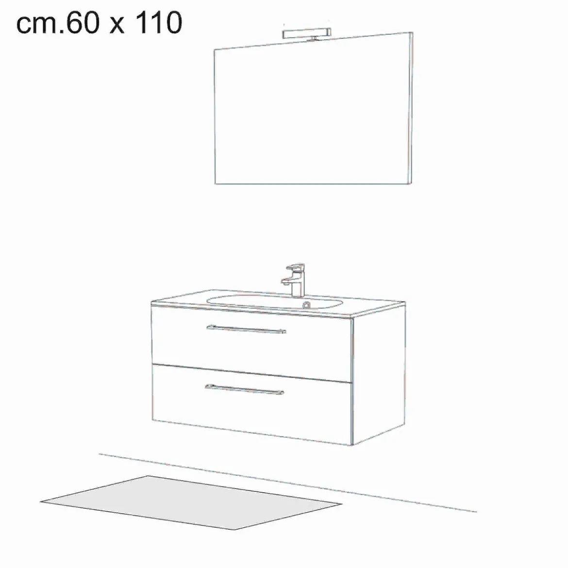 City grey black 09 tappeto bagno scendiletto cm 60 x 110