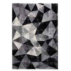 City grey black 03 tappeto 100% polipropilene cm 133 x 190
