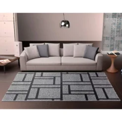 City grey black 11 tappeto 100% polipropilene cm 133 x 190