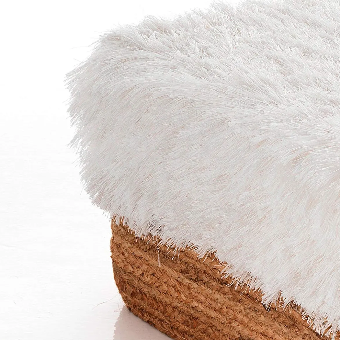 Cloud evo pouf in juta cotone e sintetico 50x50xh28 cm