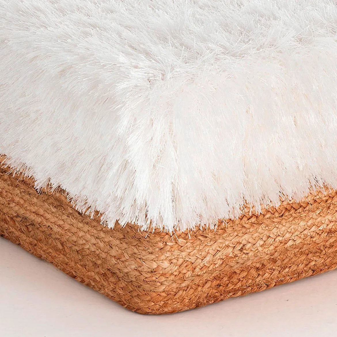 Cloud evo pouf in juta cotone e sintetico 50x50xh28 cm