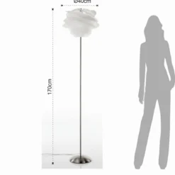 Cloud lampada da terra in polipropilene bianco opaco e acciaio d40 h170 cm