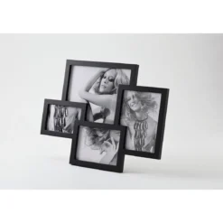 Collage 4 foto portafoto da tavolo colore nero opaco h.36 l.475 p.2 cm