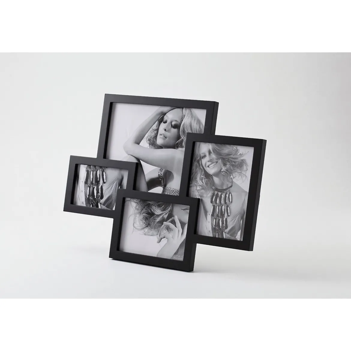 Collage 4 foto portafoto da tavolo colore nero opaco h.36 l.475 p.2 cm