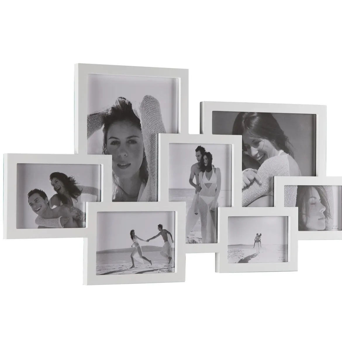Collage 7f portafoto da muro colore bianco opaco h.41 l.74 p.2 cm
