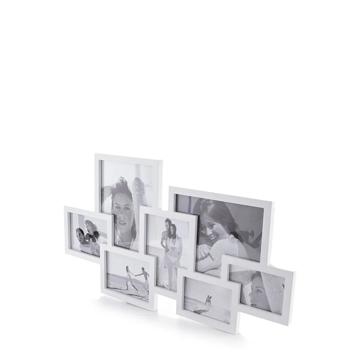 Collage 7f portafoto da muro colore bianco opaco h.41 l.74 p.2 cm