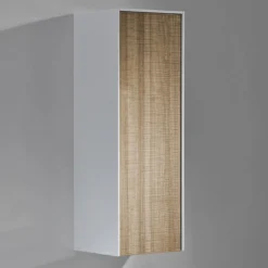 Colonna pensile rovere tranchè e laccata bianco lucido 35x30xh100 cm