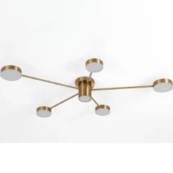 Combo b lampadario led in metallo verniciato ottone 100x70 h13 cm