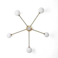 Combo globe lampadario in acciaio verniciato ottone anticato opaco 92x92xh16.5 cm