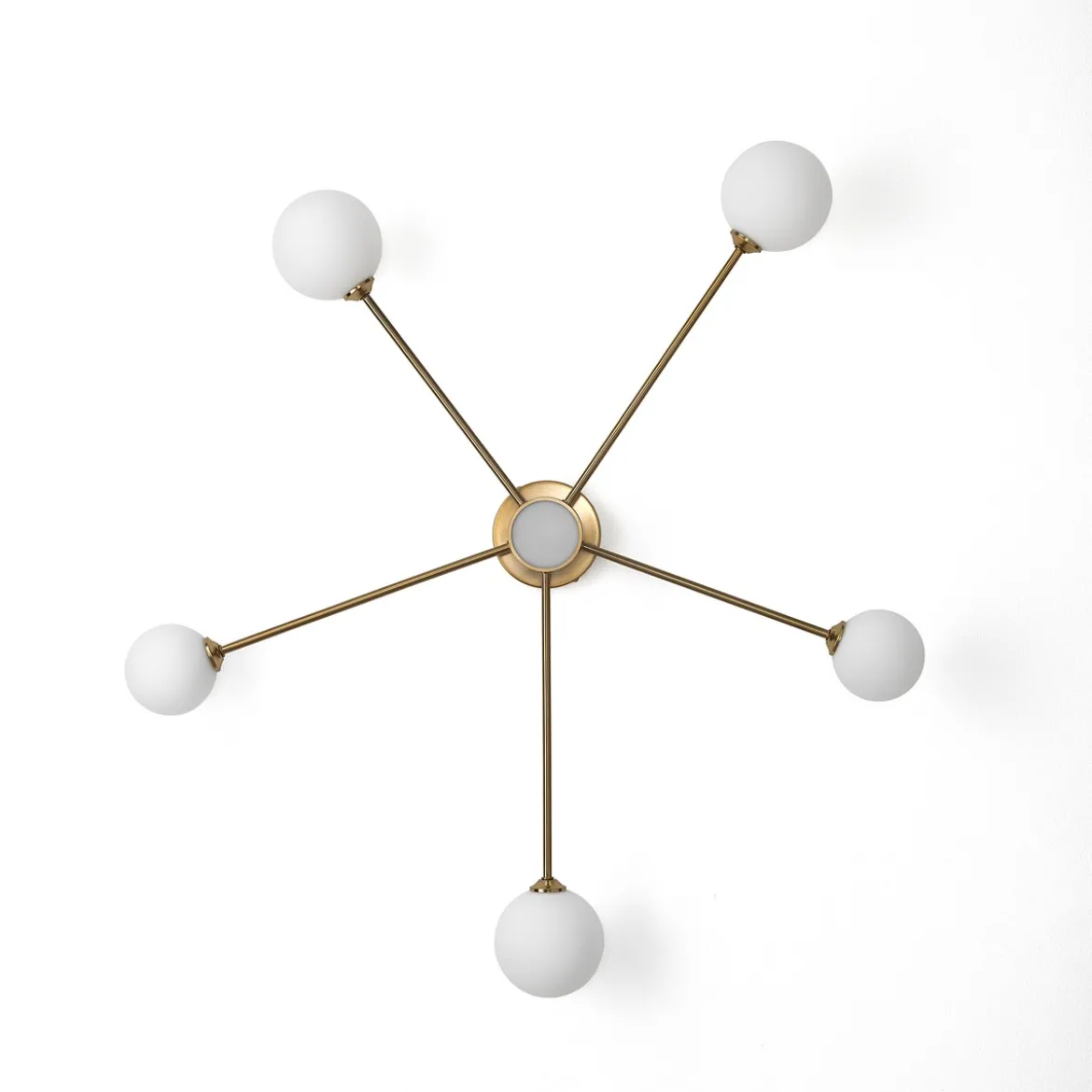 Combo globe lampadario in acciaio verniciato ottone anticato opaco 92x92xh16.5 cm