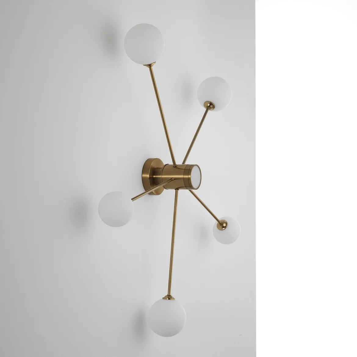 Combo globe lampadario in acciaio verniciato ottone anticato opaco 92x92xh16.5 cm