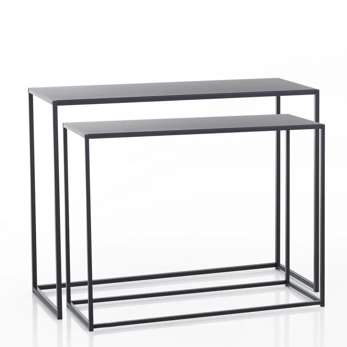 Consolle Doppia THIN in Acciaio Antracite Opaco Grande, 100x40xh77.5 Piccola, 90x38xh67.5 cm
