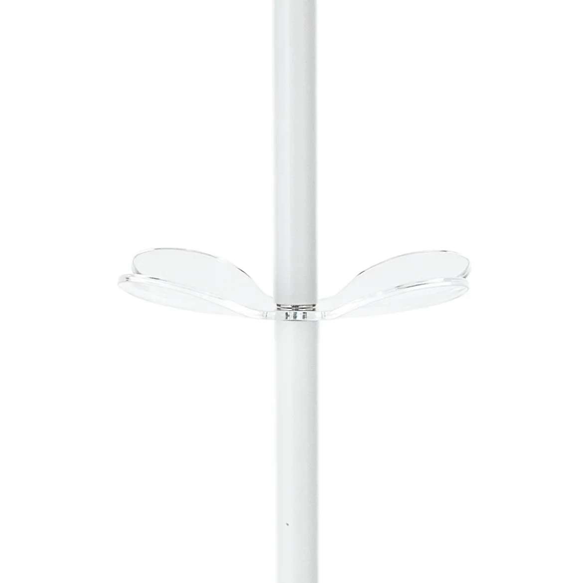 Creta appendiabiti in acciaio bianco opaco pomelli in acrilico trasparente h170xd34 cm