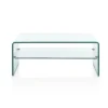 Cristal evo tavolino a ponte vetro curvo trasparente h40 l100 p50