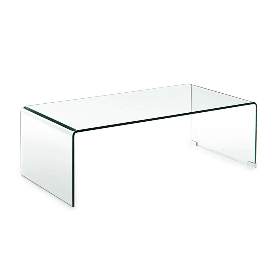 Cristal tavolino a ponte in vetro curvato 110x55 h35 cm