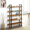 Cukin 5 evo libreria acciaio nero opaco 5 ripiani finitura faggio h171 l120 p28