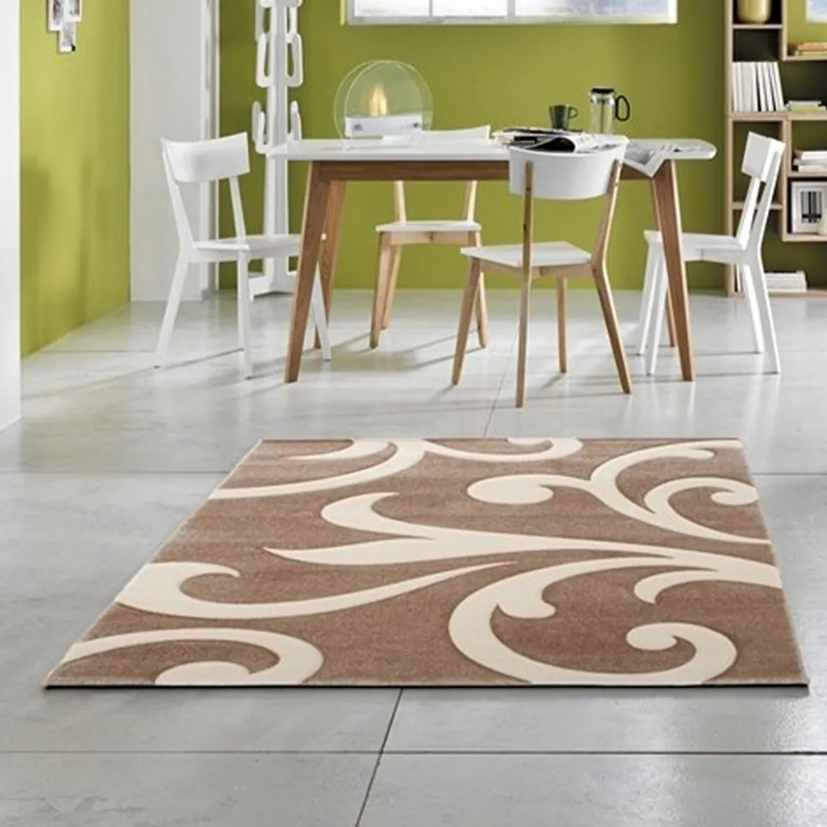 Damasko cream tappeto intagliato a mano 140 x 190 cm