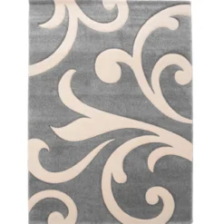 Damasko grey tappeto intagliato a mano 160 x 230 cm