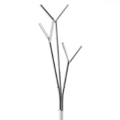 Dandy appendiabiti in metallo bianco lucido e metallo cromato h175xd30 cm