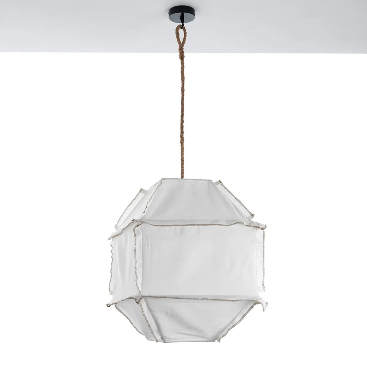 Datu lampadario in cotone bianco naturale per interno/esterno 40x40xh55 cm