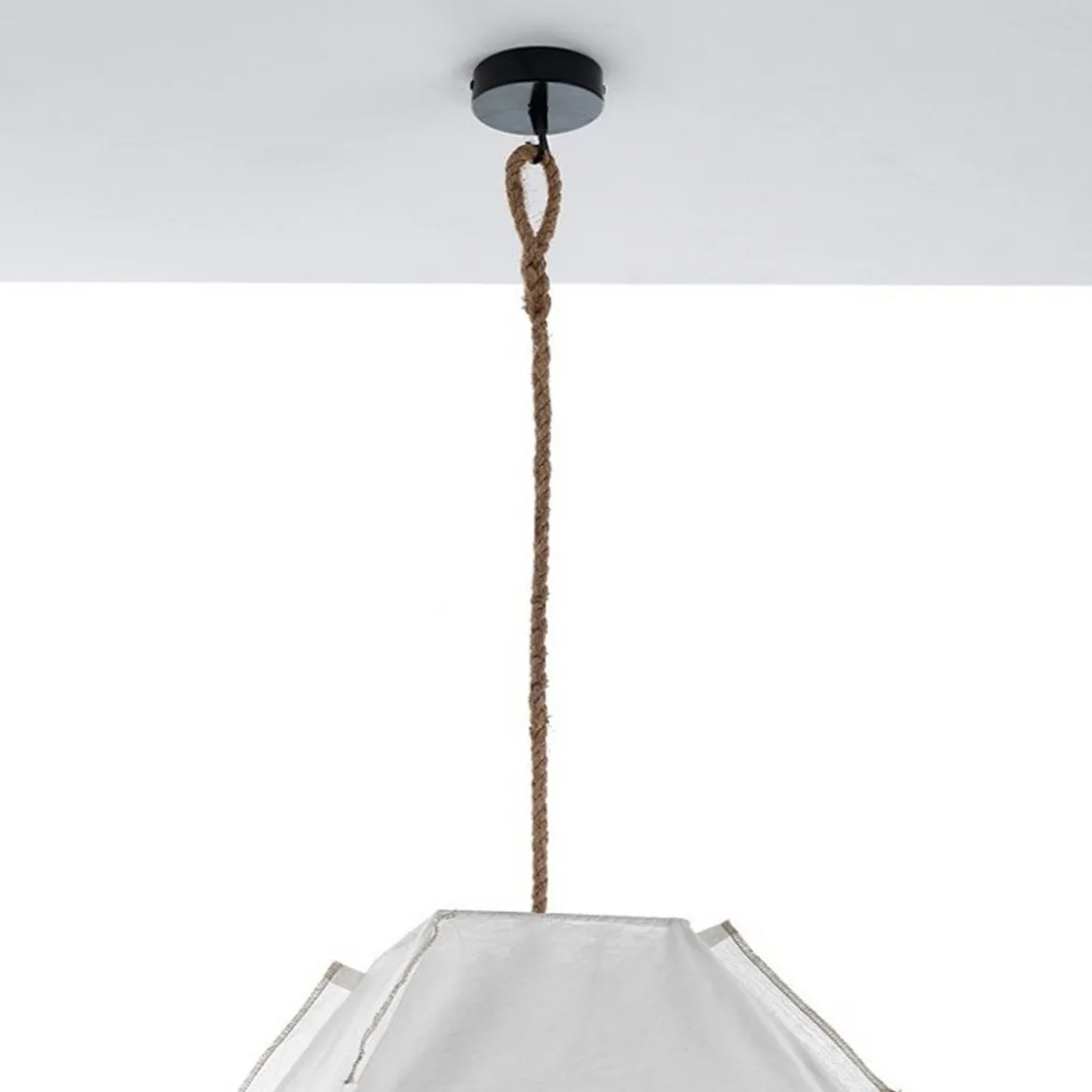 Datu lampadario in cotone bianco naturale per interno/esterno 40x40xh55 cm