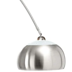 Demo lampada da terra ad arco in metallo satinato base in marmo nero h220x190 cm
