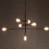 Devon lampadario in metallo verniciato nero e ottone con cavo regolabile 82x40 h50 cm