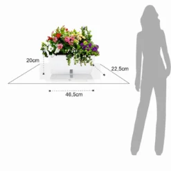 Dhalia big vaso autoinnaffiante per esterno e interno bianco lucido 46.5x22.5xh20 cm