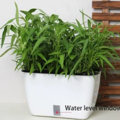 Dhalia small vaso autoinnaffiante per esterno e interno bianco lucido 32x22.5xh19.5 cm