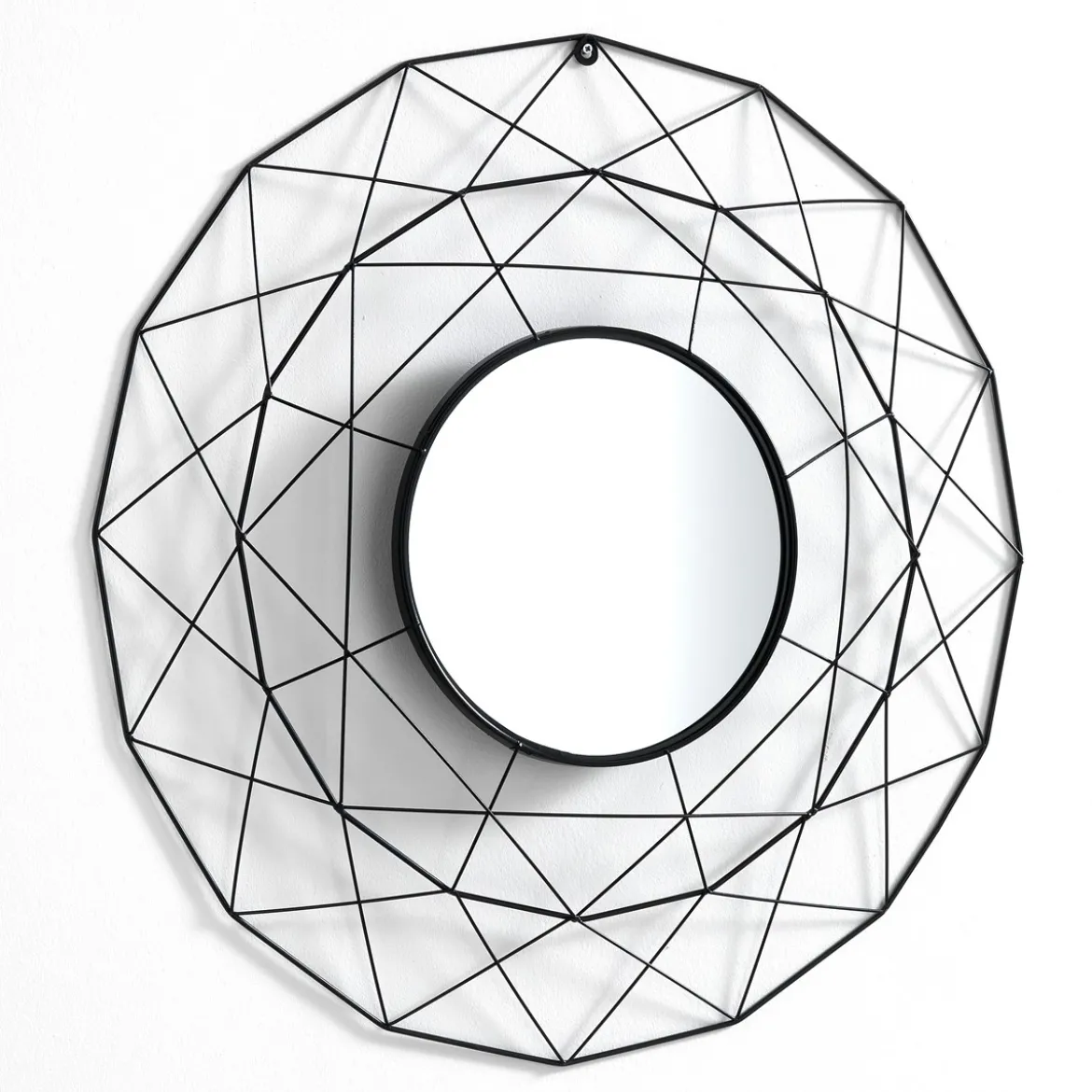 Diamond 70 specchiera da parete in metallo verniciato nero opaco d68x5 cm