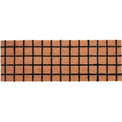 Dido zerbino runner in fibre di cocco con retro antiscivolo pvc colore naturale 40x120x2 cm