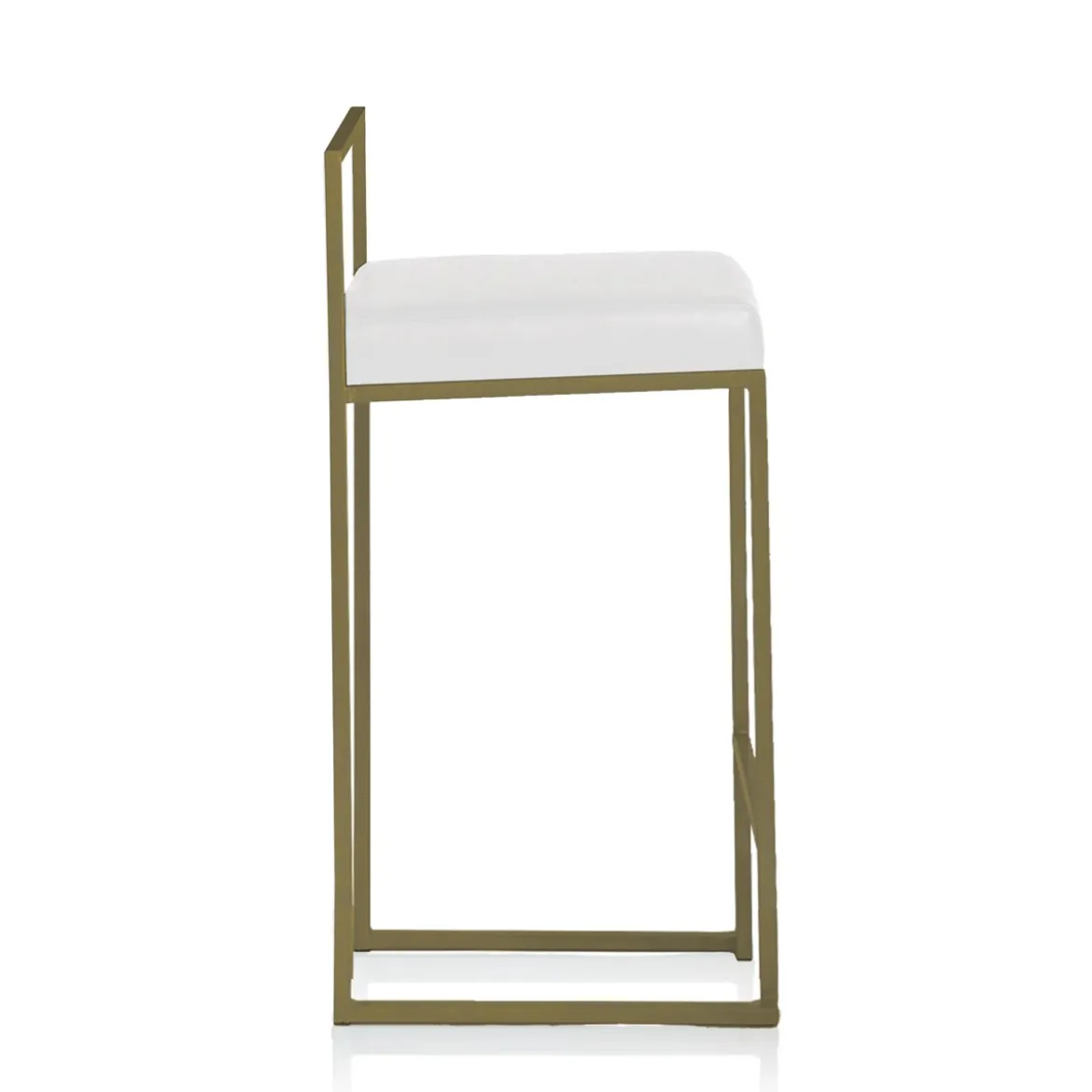 Dodo gold home sgabello pelle sintetica bianca struttura metallo colore oro opaco cm h77 l41 p41