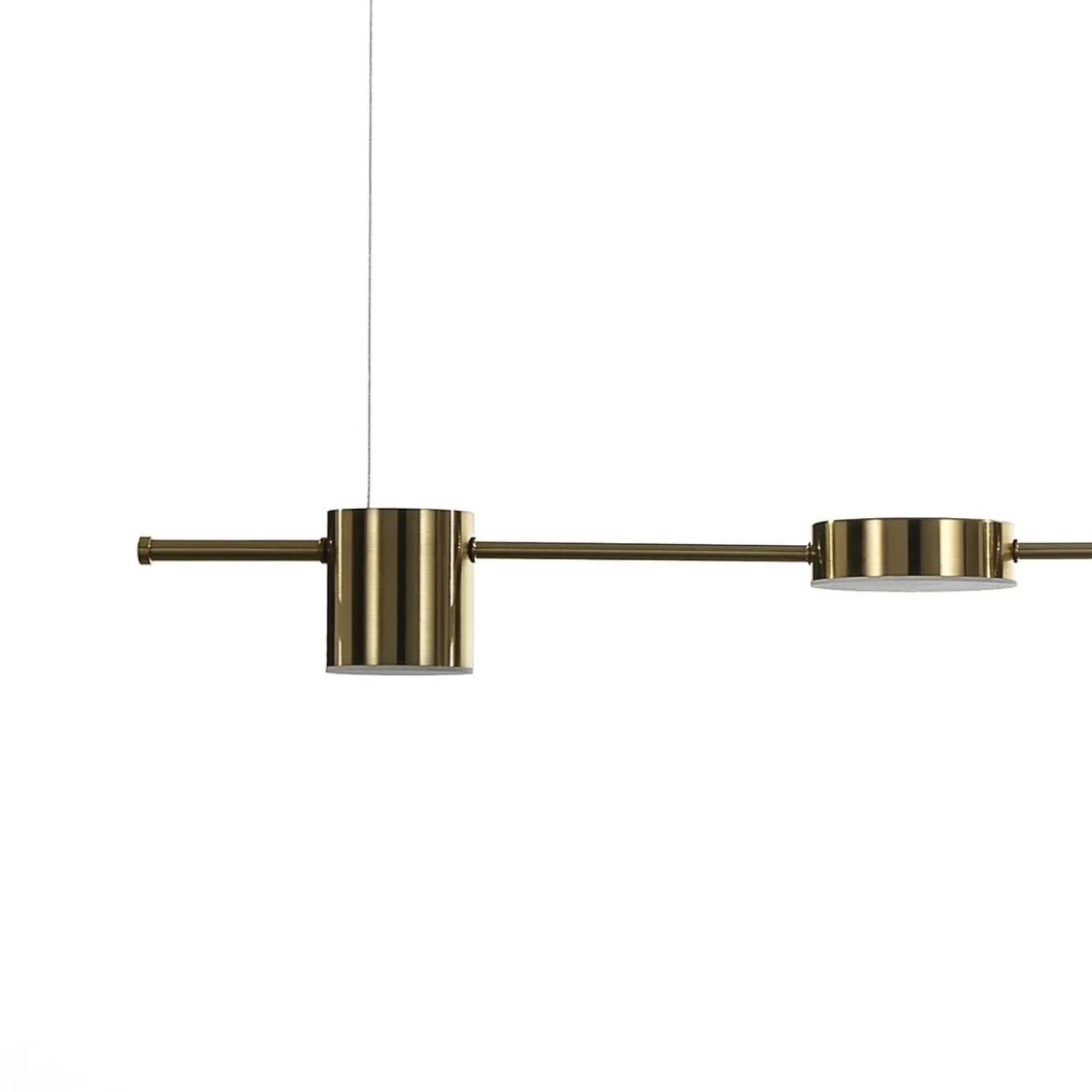 Domino led mind lampadario in alluminio colore ottone anticato opaco regolabile 160x10 h130 cm